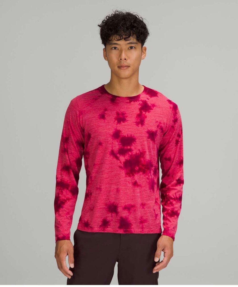 Lululemon lab Wool-Blend Tie Dye Long Sleeve Shirt Mimic Tie Dye Pink Wild Berry